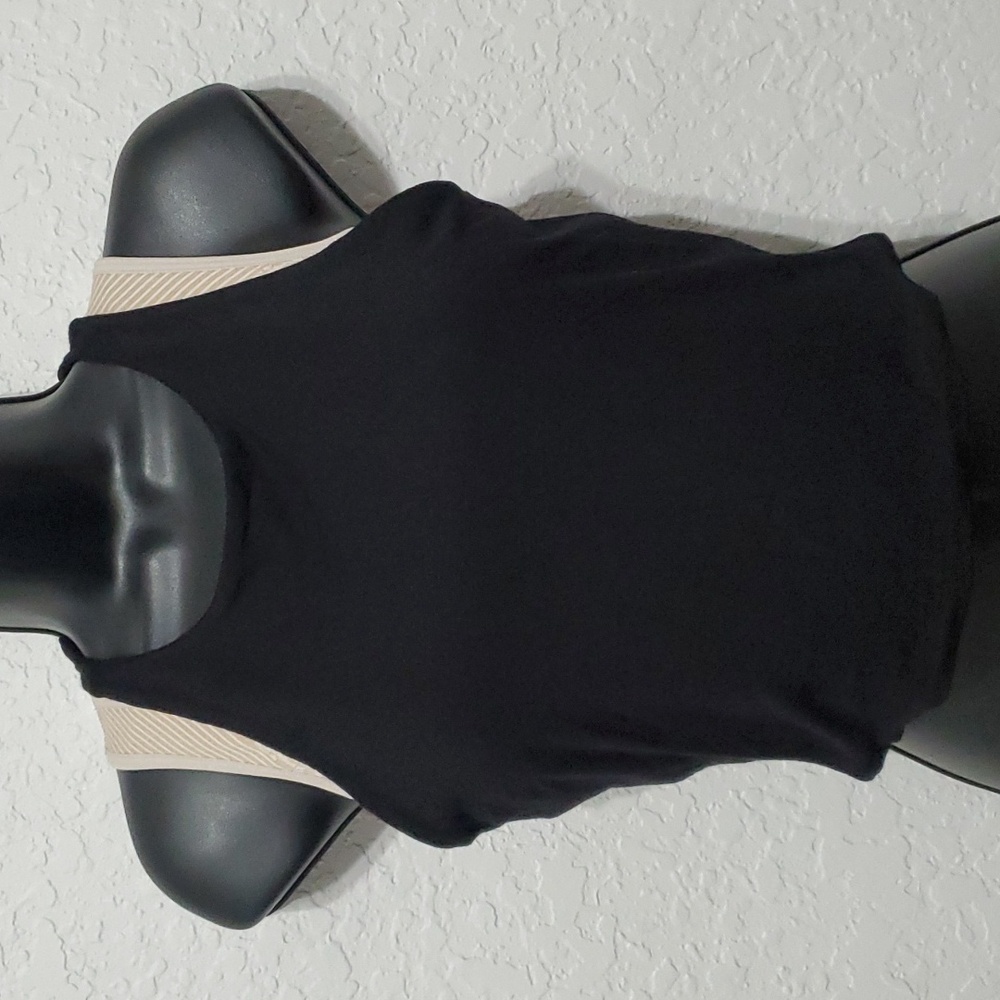 2/$30 The Naked Wardobe Racerback Black Crop Tank Size Large